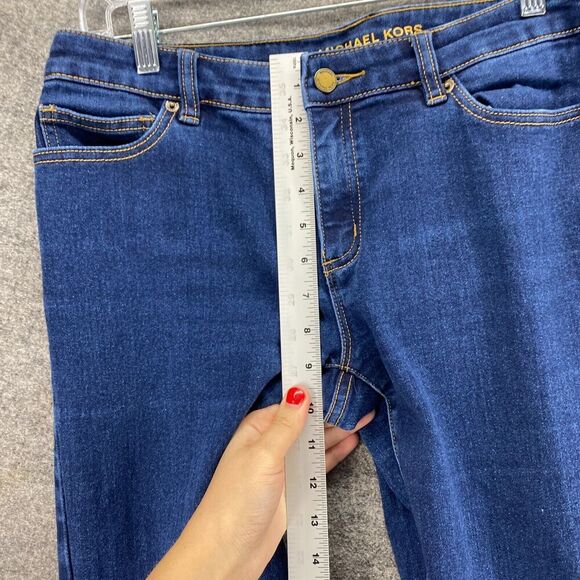 Michael Kors Jeans Women 6 Blue Denim Dark Wash Mid Rise Skinny Pockets Casual - Picture 6 of 10